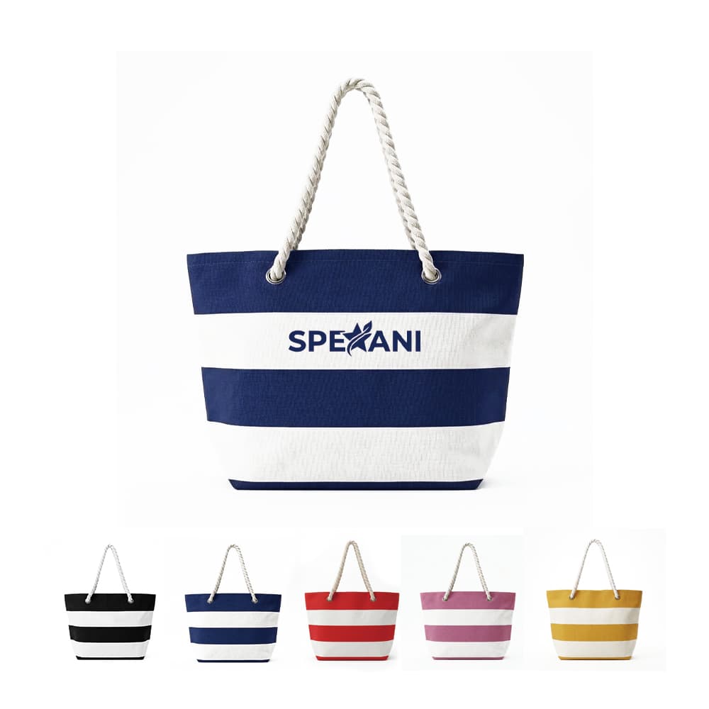 16 oz Canvas Beach Tote Bag w/ Rope Handles gallery 1