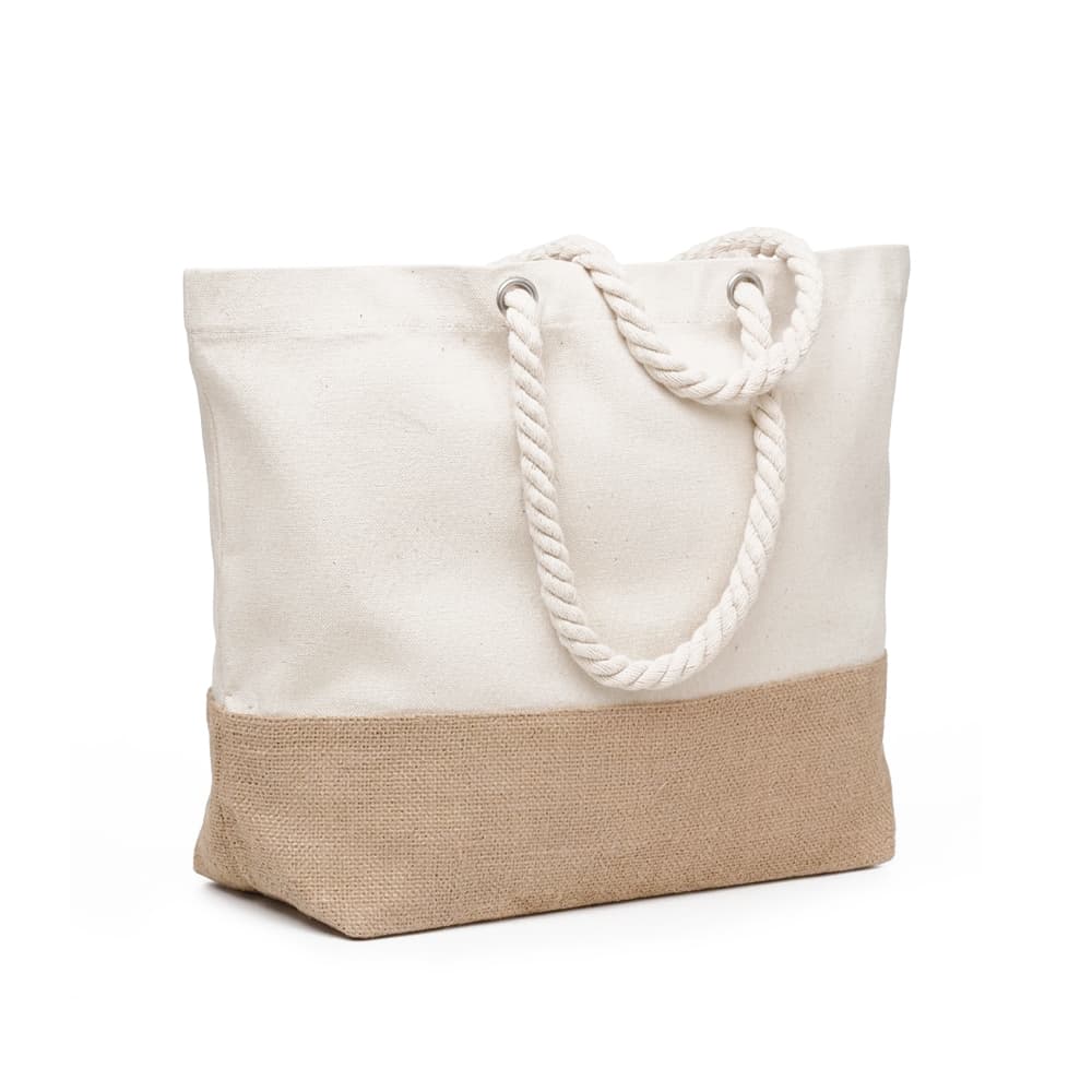 Canvas & Jute Tote Bag w/ Rope Handles gallery 2