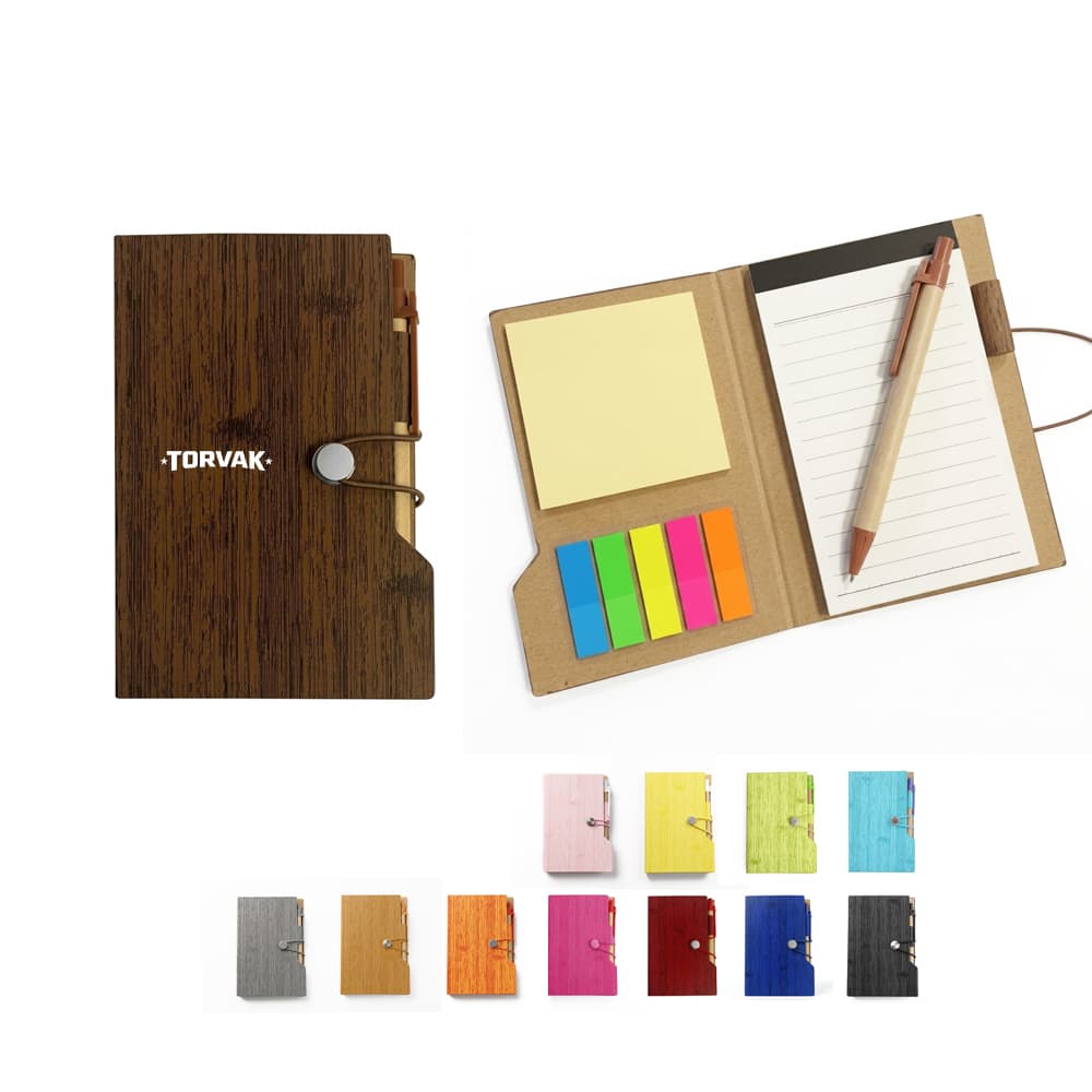Timber Pattern Notebook w/ Memo Pen Flags gallery 1