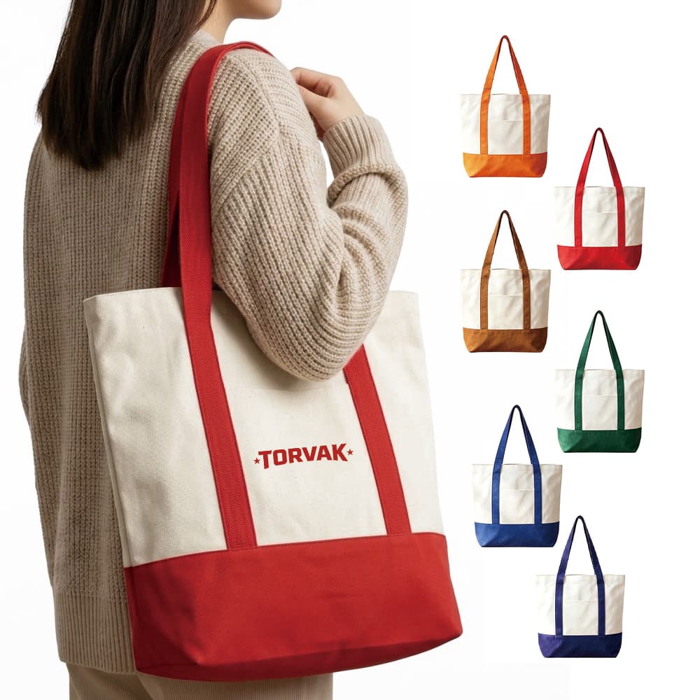 12 oz Compact Canvas Boat Tote w/ Pocket